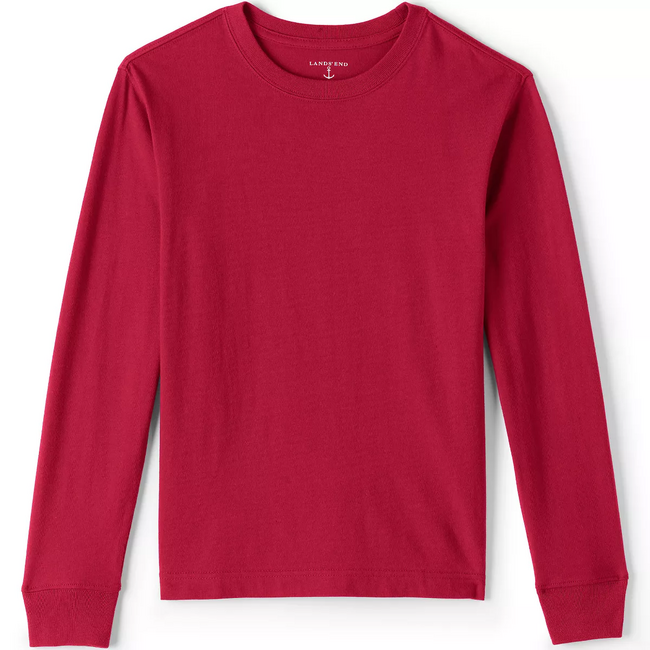 Lands' End School Uniform Boys Long Sleeve Essential T-shir